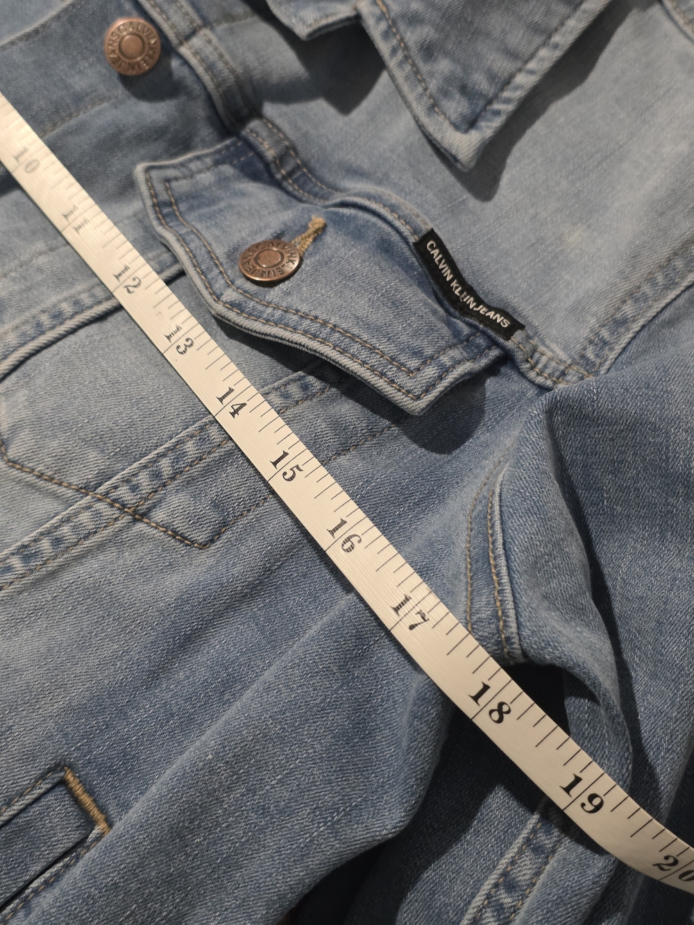 Calvin Klein Jeans Light Wash Blue Denim Jacket - Picture 6 of 7